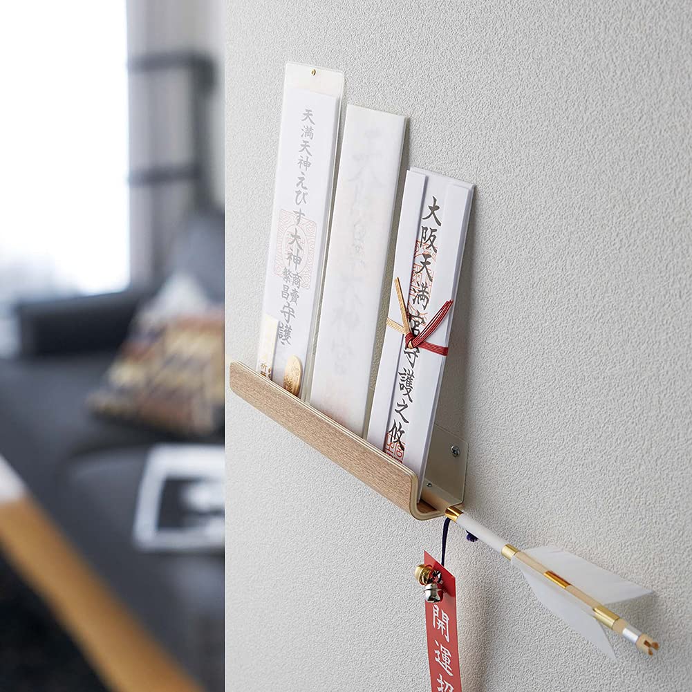 Yamazaki Jitsugyo God Bill Holder Pin for Plaster Board and Wood Screws Natural Approximately W25 X X H5 Cm RIN Simple Shinto Altar Bill Holder Hamaya