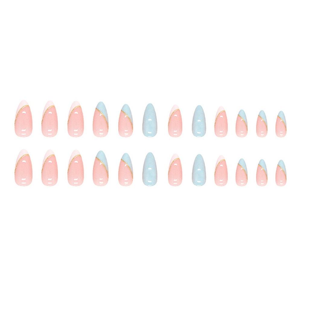 Нажмите на ногти Длинные акриловые ногти Накладные ногти Зеленые ногти Полное покрытие ногтей для женщин