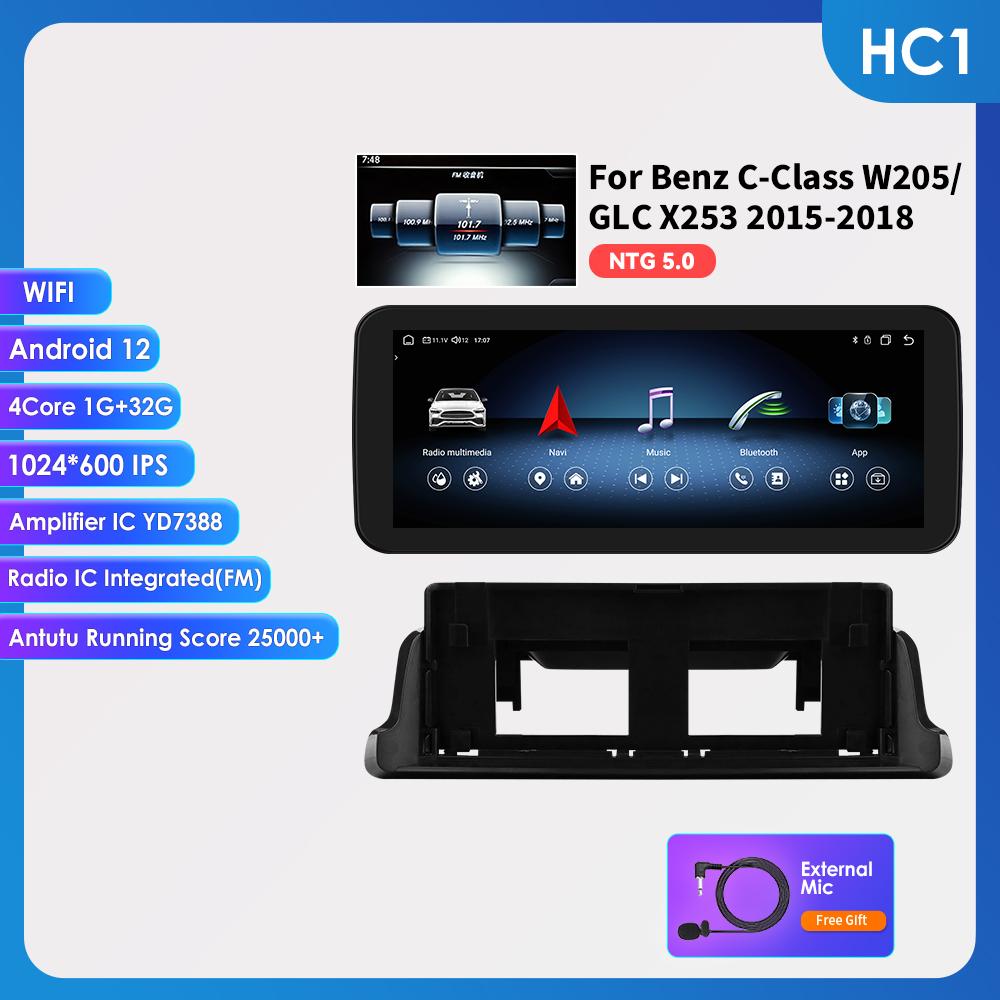 Hizpo Android 14 Octa Core Smart Car Systems поддерживает Carplay Android Auto для Mercedes Benz C-Class W205/GLC X253 2015-2018 NTG 5.0 интеллектуальный экран