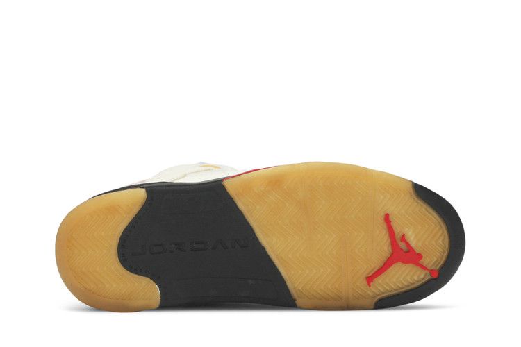 Kids' Sneakers Nike Jordan 5 Retro Off-White Sail (PS) Sail/Fire Red-Muslin-Black