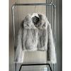Winter Women's Fashion Faux Fur Effect Long Sleeve Stand-up Collar Short Coat