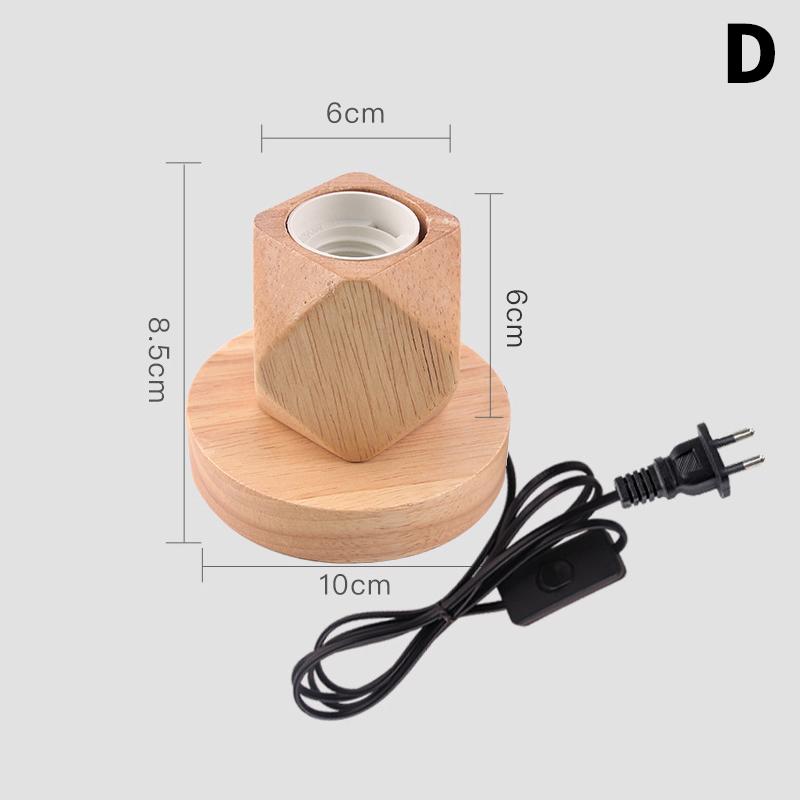 Настольная лампа из дерева в стиле ретро E27, винтажная настольная лампа с основанием из дерева, настольная лампа 220 В, декоративная ночник-лампа