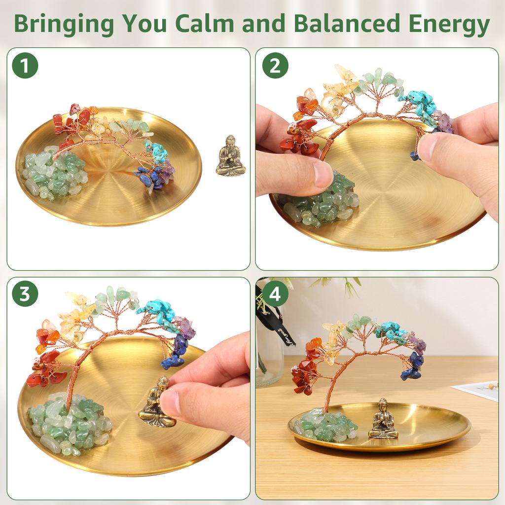 Семь Чакр Кристальное Дерево Жизни положительный Фэн-шуй Кристалл Дерево 7 Чакр Самоцвет украшение для дома подарок семье и друзьям