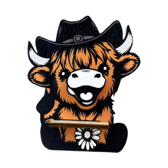 Держатель для очков Хайлендская корова Yousheng Деревянная подставка для очков Дисплейная стойка Мультяшное животное Подставка-держатель для солнцезащитных очков для спальни, кабинета, офиса