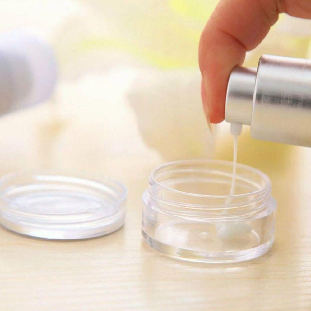 Portable Cream Jar Transparent Clear Can Tin Makeup Pot Cosmetic Bottles  for Nail Polish Skincare