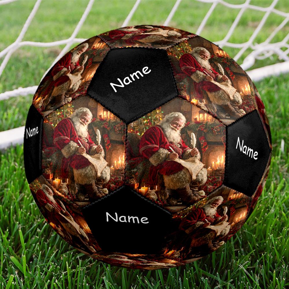 Custom Name Christmas Santa Claus Theme Size 5 Soccer Ball, Suitable for Both Indoor and Outdoor Matches, a Gift Suitable for Everyone.
