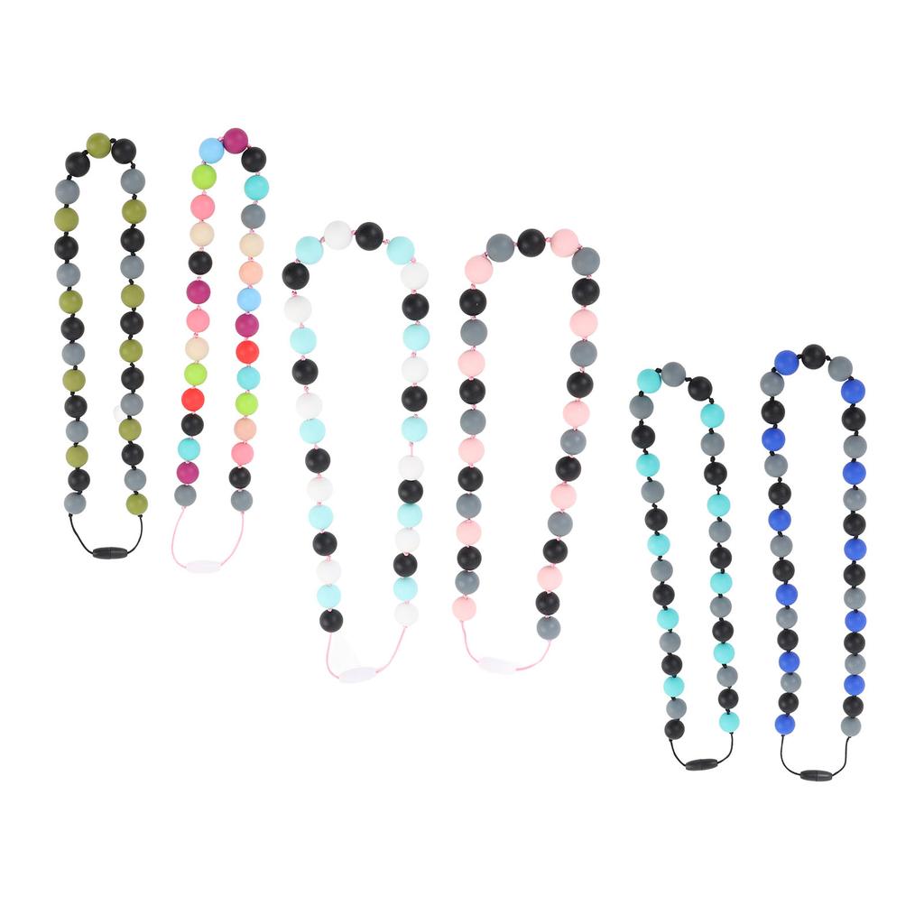 Набор из 2 силиконовых сенсорных ожерелий с регулируемым ремешком, стильное мягкое сенсорное ожерелье против скольжения для детей