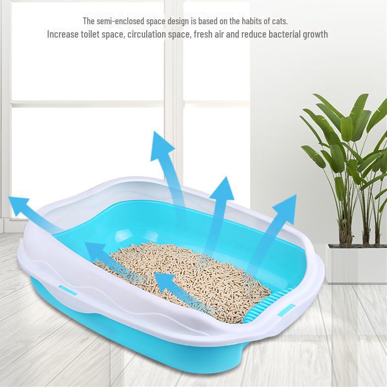 Большой полузакрытый съемный лоток для кошачьего туалета