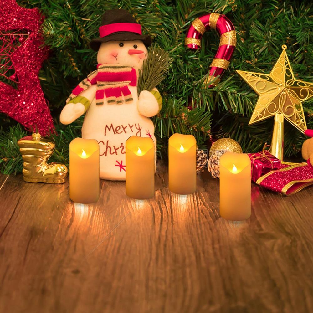With Base Electric Candle Warm Yellow Lighting Artificial Candle Votive Candle Flame-Free