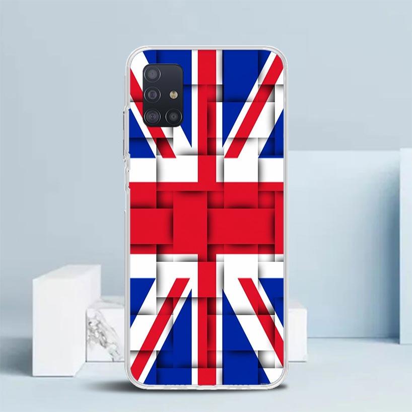 Union Jack England UK Flag Soft Cover for Samsung Galaxy A12 A22 A32 A52 A72 A02S Phone Case Note 20 Ultra 10 S10 Plus A51 A71 A