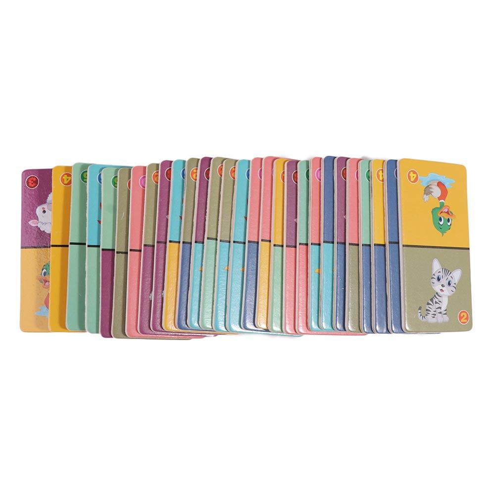 Education blocks Animal Domino Puzzle Toy Wooden Wooden Domino Building Blocks Set Kids Kids Toys