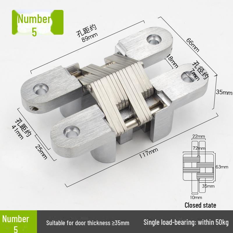 Thickened Stainless Steel Concealed Cross Hinge for European Folding Doors
