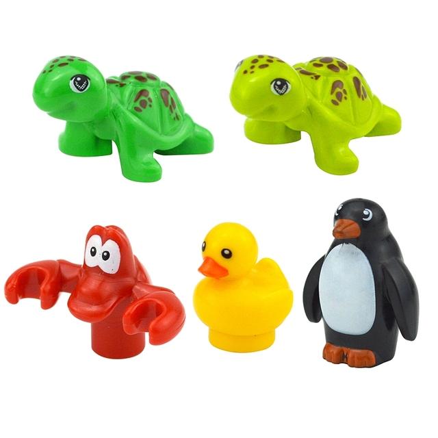 MOC Город Животные Строительные Блоки Фигурки Коза Овца Орел Сова Панда Попугай Чайка Пингвин Зоопарк Рам Аксессуары Кирпичики Игрушка Подарок