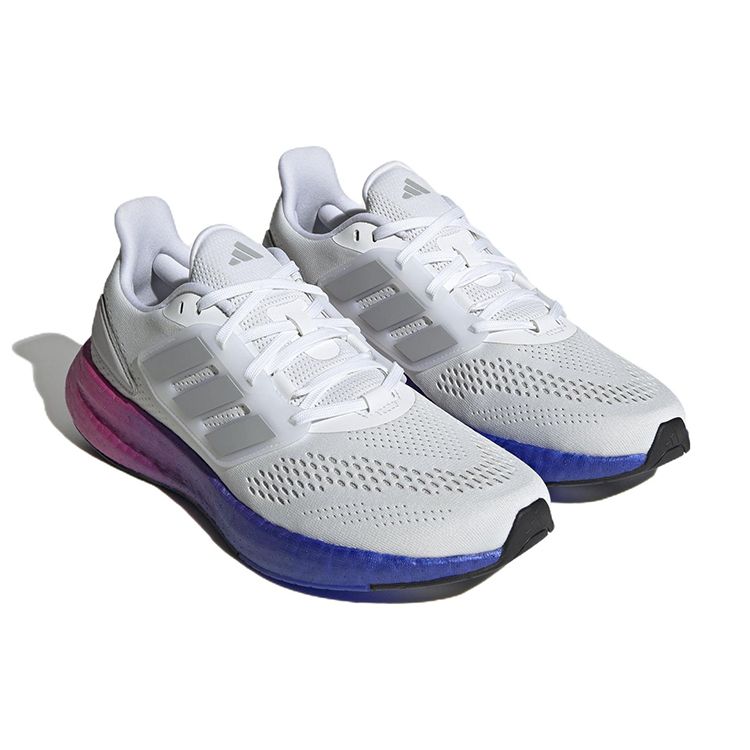 Adidas Кроссовки унисекс PureBoost 22 White Lucid Blue Gradient Cloud-White Grey-Two HQ8585
