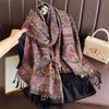 Autumn Boho Paisley Jacquard Pashmina Scarf Shawls for Women Wrap Cashmere Blanket Warm Thick Stoles Lady Bufanda Travel Stole
