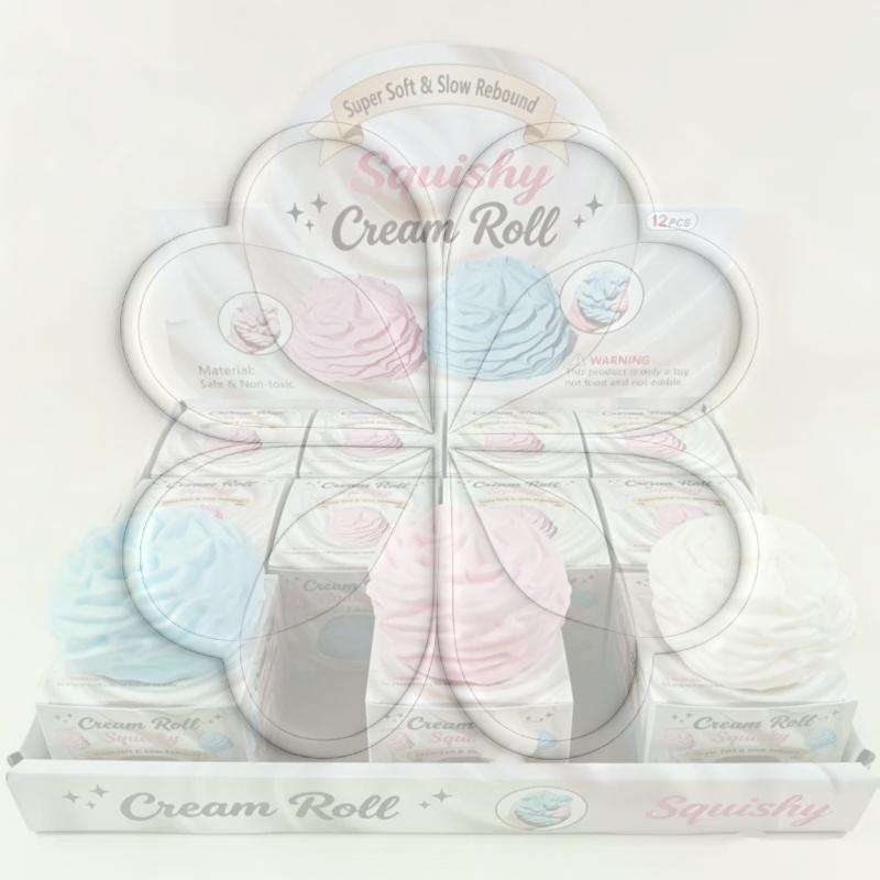 1/3Pcs Creamy Roll Slow Rising Squeeze Toy Cute Dessert Fidget Ball Daily Stress Relief Decor Gift For All Ages