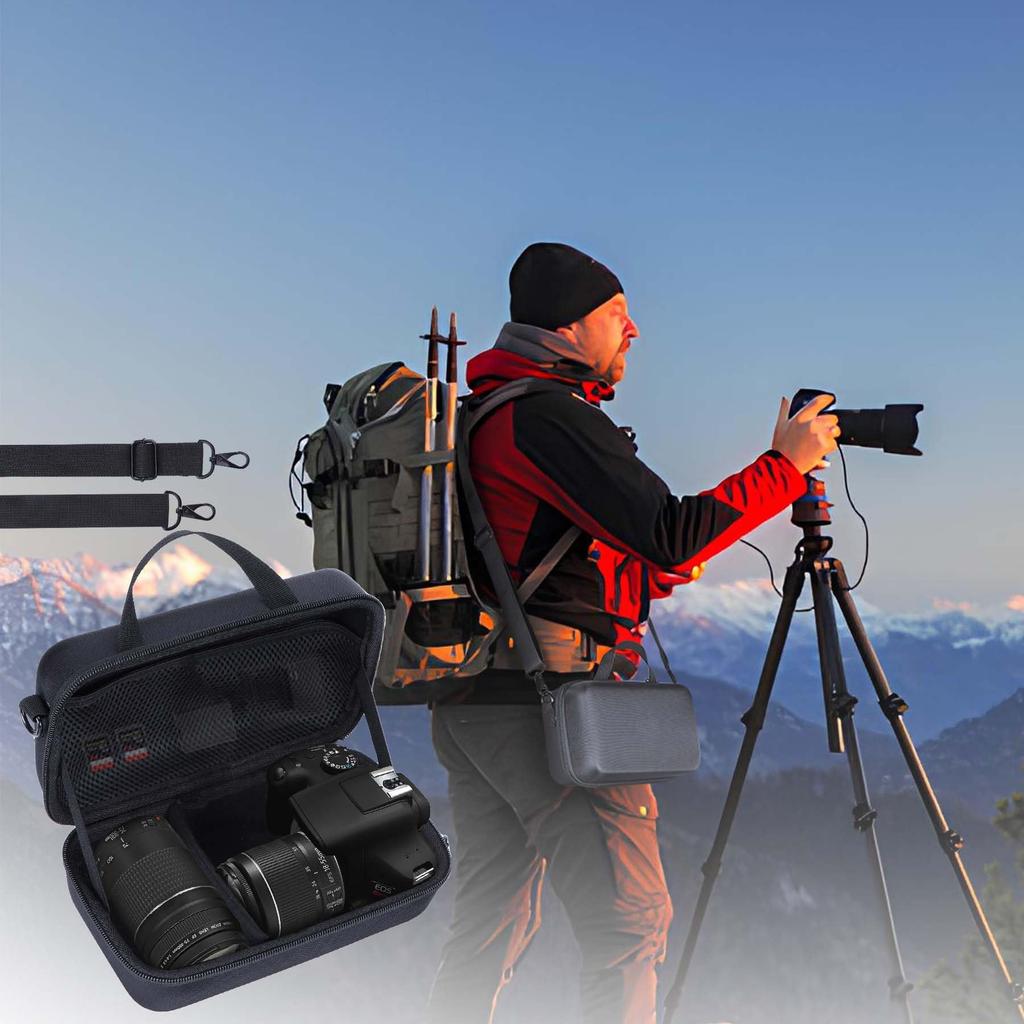 Lebakort Storage Case Compatible with Canon EOS 5D Mark R6 Mark Kiss and Kiss X9i Digital SLR Camera Body and Lens Kit 90D, IV, II, R5, R50, R7, R8,