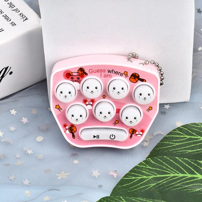 Macaron Color Handheld Whack-a-Mole Mini Game Keychain Toy