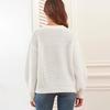 Women's Autumn and Winter Solid Color Crew-neck Long Sleeve Twist Casual Knit Sweater
