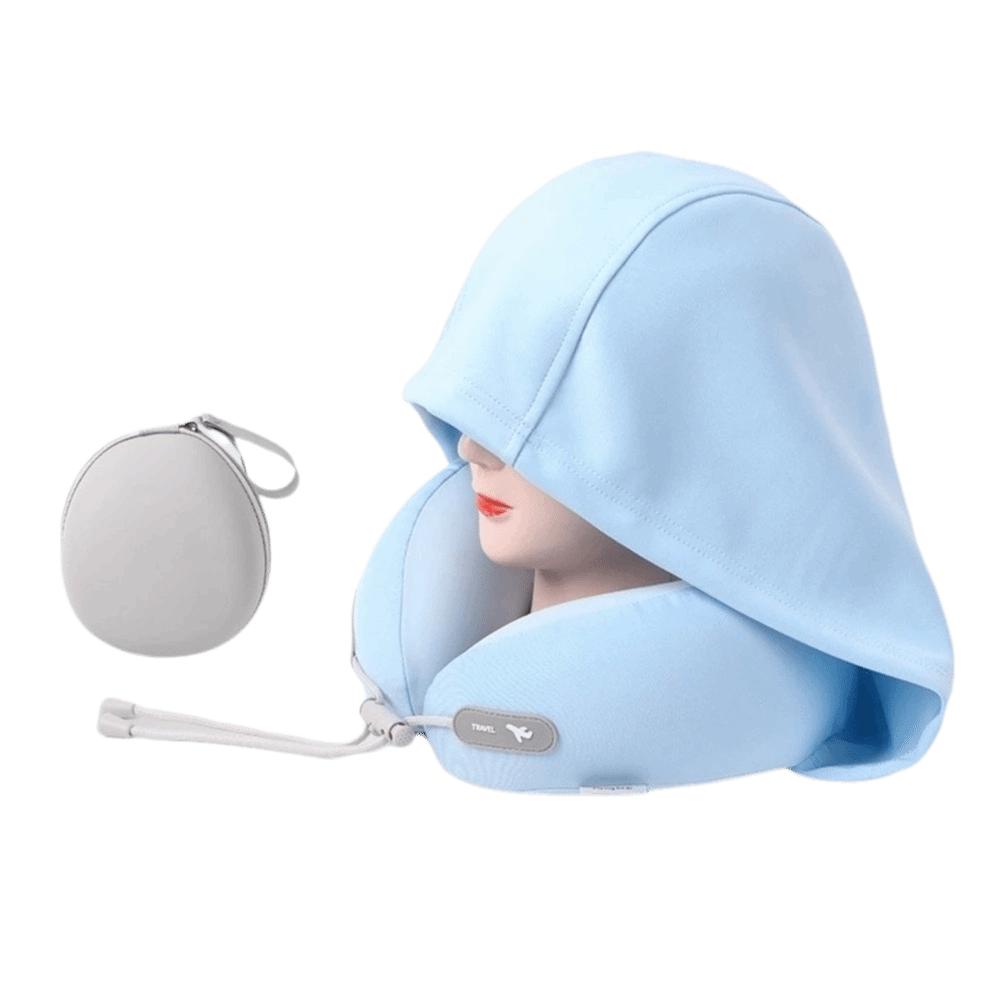 Ice Silk Ergonomic Neck Pillow Soft Travel Pillow Nap Hooded Neck Pillow Airplane