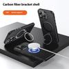 For iPhone 16 Pro Max Case Compatible with MagSafe Kickstand Carbon Fiber Texture PC+TPU Back Cover