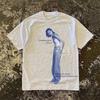 Unisexs Vintage Loose Cotton Short Sleeve Tshirt Distressed Letter Print Breathable Urban Outfit For Gym Fitness Sports Daily Casual Wear