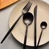 Black Gold Electroplated 304 Stainless Steel Tableware - Western-Style Knife, Fork, Spoon Set
