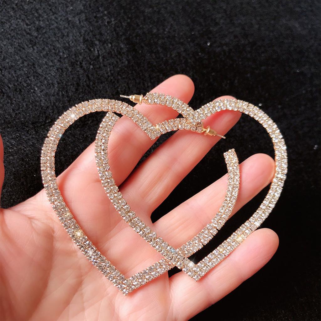 Fashion Jewelry Wedding Drop Dangle Gift Big Heart Hoop Earrings Party