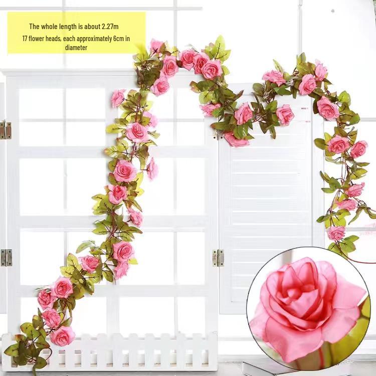 Ротанг Пластиковая Роза Лоза Искусственные Цветы для Свадебного Декора, Подвешивания к Потолку или Стене и Маскировки Труб Кондиционирования