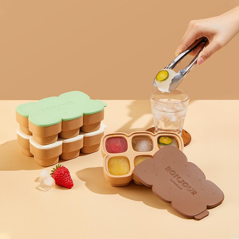 Силиконовый лоток для льда LocknLock с крышкой