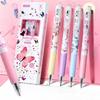 1Pc Transparent Cartoon Butterfly Print Ins-style 0.5mm Neutral Pen Quick-Drying, High-Value & Smooth Writing Signature Pen School Office
