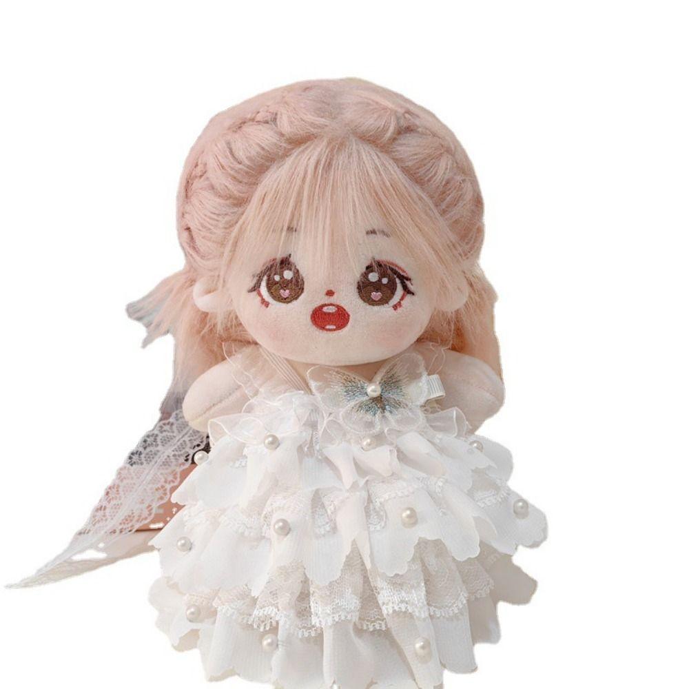 Wedding Dress Cotton Doll Outfit Dress 20cm Doll Flower Dress  DIY Keychain Pendant