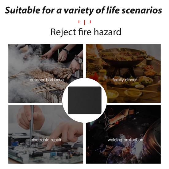 BBQ Fireproof Mat for Outdoor Grill Double-Sided Silicone Coating Waterproof