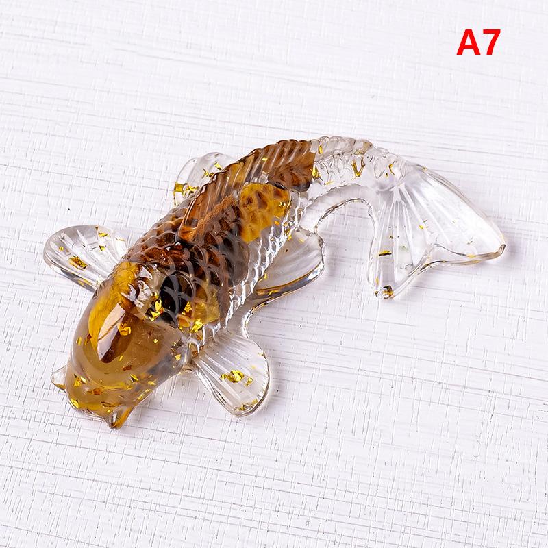 Каменная Галька Фигурка Счастливый Карп Кои Смола Мини Кварц Фантазийная Статуэтка Карпа Домашний Декор Настольное Украшение Подарок