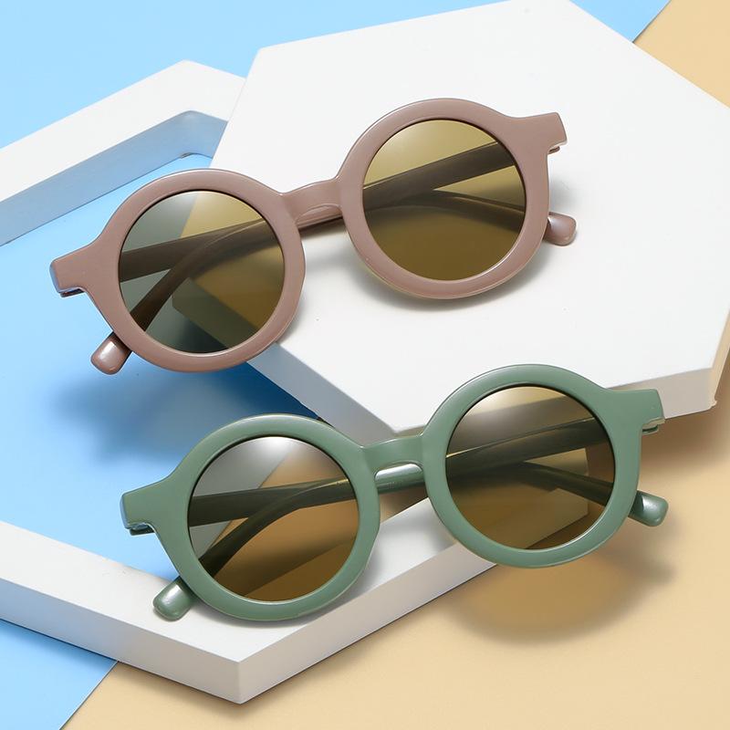 Новые симпатичные детские солнцезащитные очки в круглой оправе, декоративные солнцезащитные очки с защитой от ультрафиолета для мальчиков и девочек, очки Tide