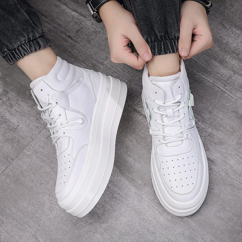 Мужские кроссовки с высоким верхом повседневная обувь модная трендовая обувь магазин мужской одежды толстая подошва увеличивает рост толстая подошва трясти быстро жить Вэньчжоу обувь