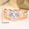 Exquisite Gold Color Round Cut Zircon Ring for Women Wedding Engagement Fashion Jewelry Gift