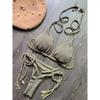 Sexy Braiding Rope Bandage Bikini Set Women's Swimsuit Two-piece Triangle Swimwear Bathing Suit Brazilian Biquinis