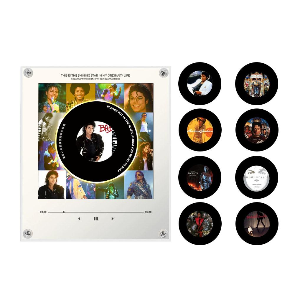 NFC Induction Fridge Speaker with Night Light Rotating Vinyl Record Music Player Magnetic Refrigerator Decor Creative Gift