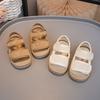 Детская повседневная обувь с защищенными носками, мягкой подошвой, обувь для ходьбы для мальчиков и девочек, нескользящая, ретро, лето 2025, новая детская пляжная обувь, удобная