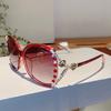 Womens UV Proof Metal Diamond Inlaid Sunglasses Style Personalized Fashionable Outfit Light Luxury Sunglasses