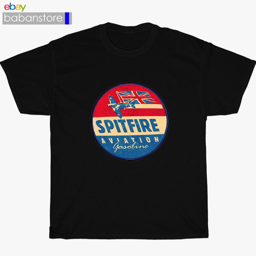 Новая футболка Spitfire Aviation Gasoline Логотип Черный/Белый/Серый/Темно-синий Размер S5XL Унисекс