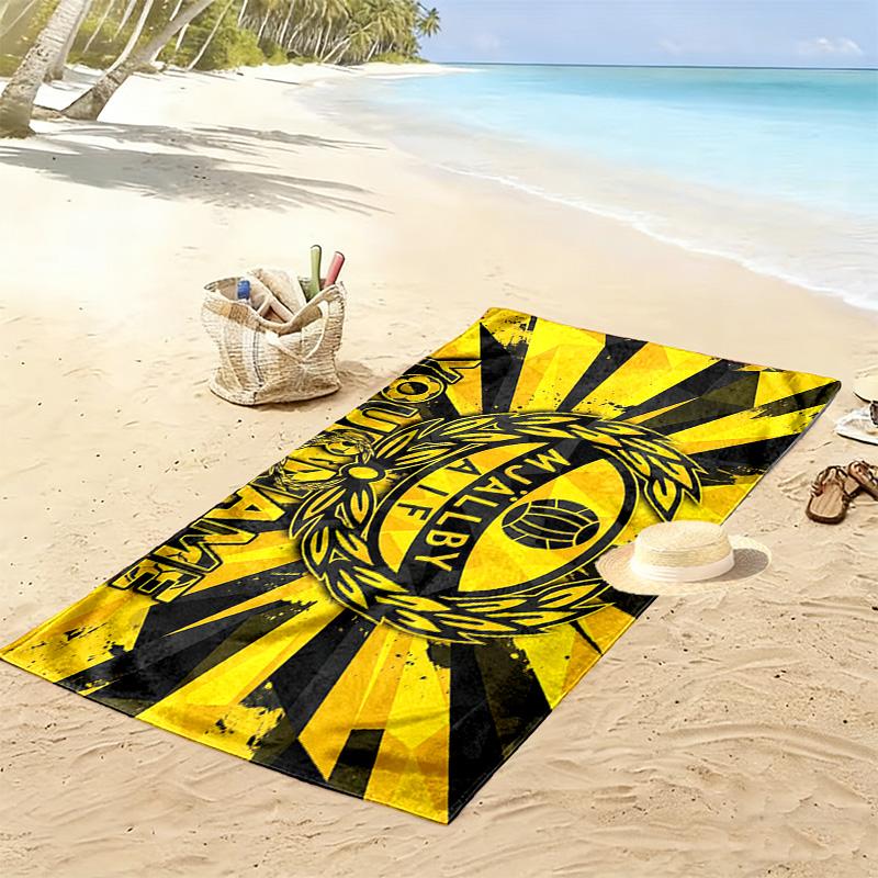 Mjällby AIF Print Beach Towel, Large Soft Quick Dry Towel for Beach Camping Swimming
