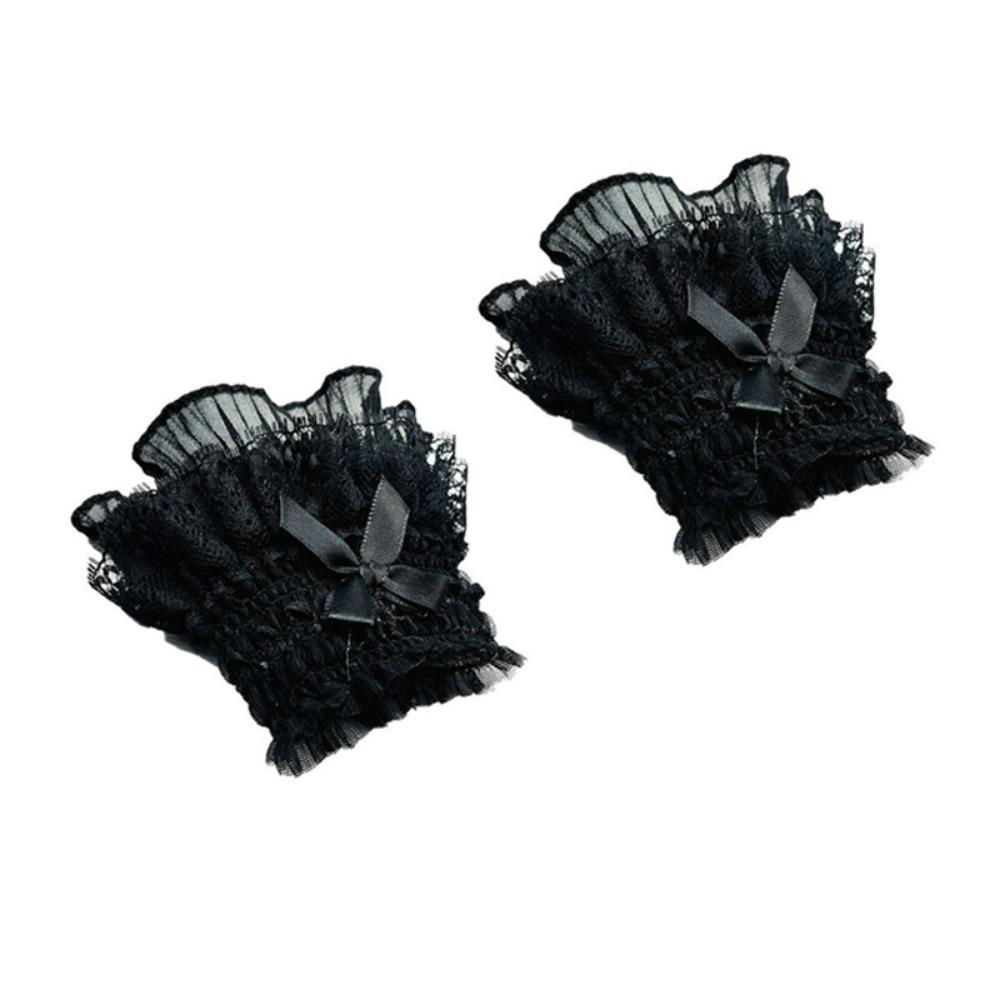 1Pair Costume Accessory Detachable Sleeves Cuffs Solid Color Fake Sleeves Cuffs Daily Accessory