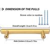 6 шт. золотых ручек для шкафов, алюминиевые ручки для ящиков с отделкой из песочного золота, общая длина 15 см(5,91 дюйма), Дверные ручки для кухонных шкафов с винтами