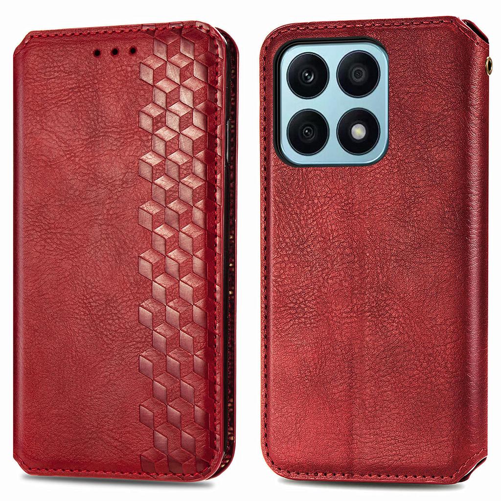 PU Leather Case For Honor X7c 4G/200 Smart 5G/Play 60 Plus 5G Rhombus Imprint Wallet Stand Phone Cover