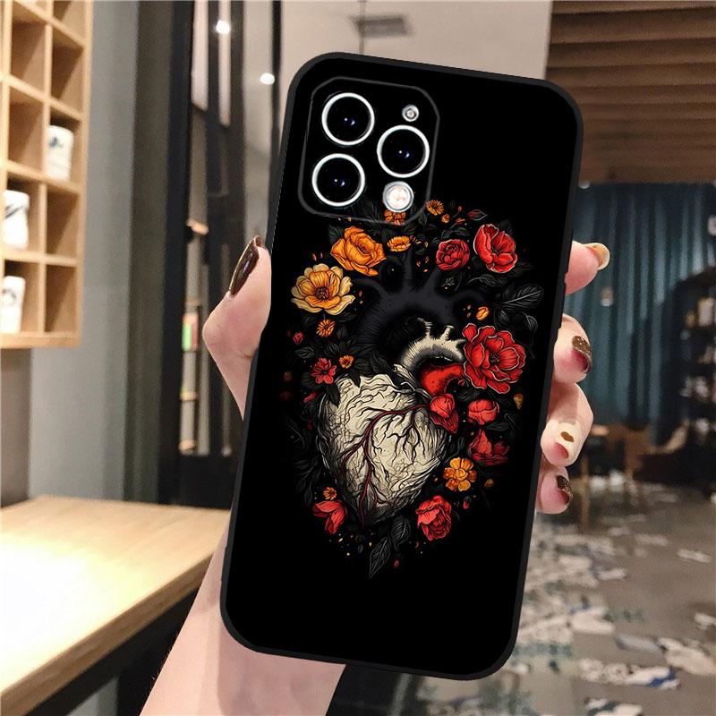 Чехол для телефона Heart Flower Art для iPhone 15 14 Pro Max 13 12 11 Pro Max XSMax XR 12 13 mini 14 Plus