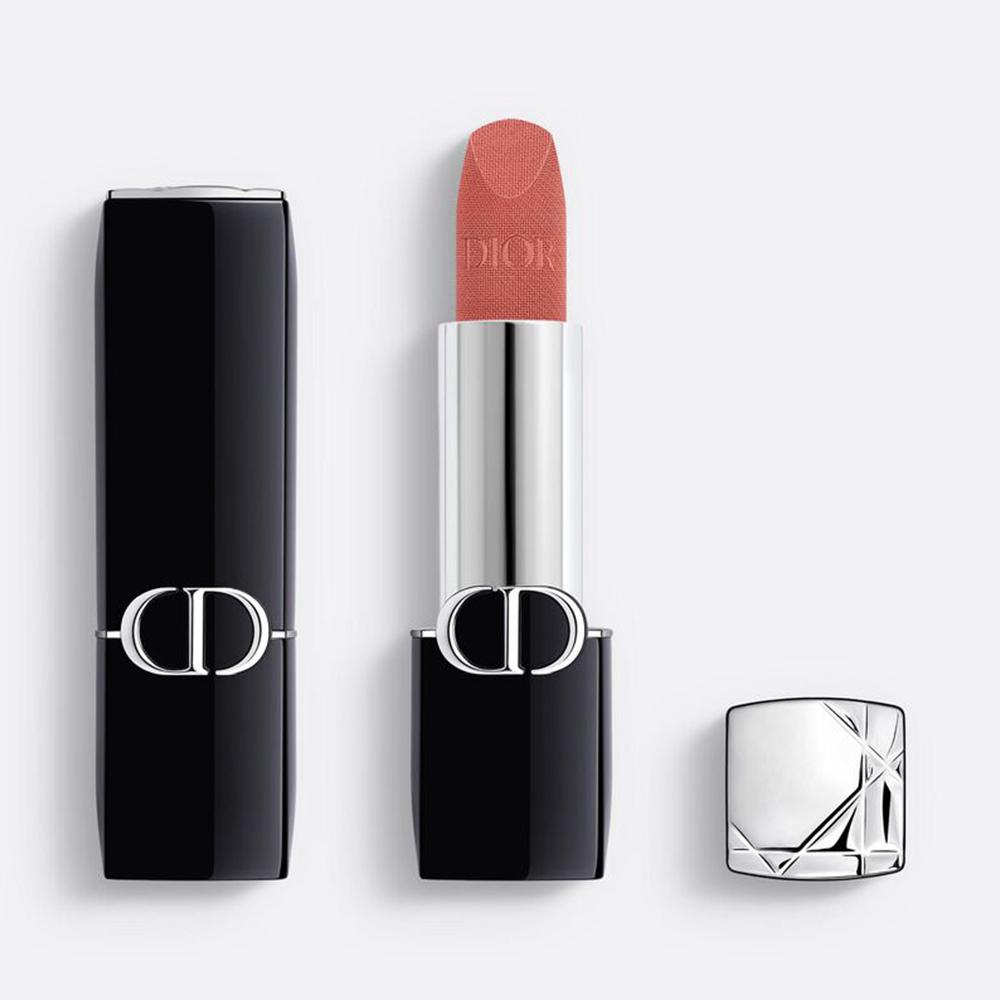 Dior Помада Rouge Dior 217 Velvet Matte, Стойкая помада теплого нюдово-оранжевого оттенка 3,5 г