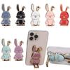 Cute Rabbit Phone Grip Stand Foldable Adjustable Universal Compatibility Cartoon Bunny Design Secure Grip for Smartphones and Tablets
