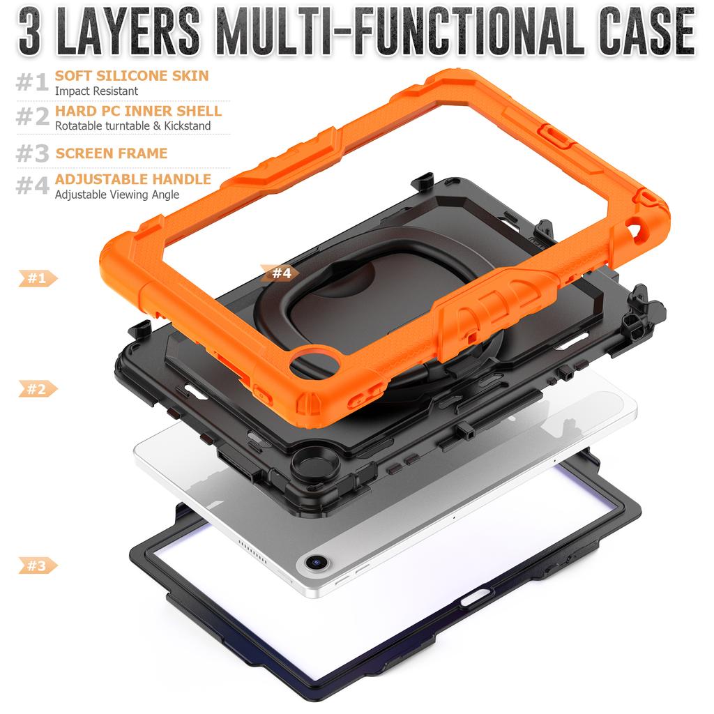 Для Lenovo Tab 10.1 (2025) TB-311XU/Tab TB311FU Чехол Кольцо Подставка ПК+Силикон Противоударная Накладка для Планшета